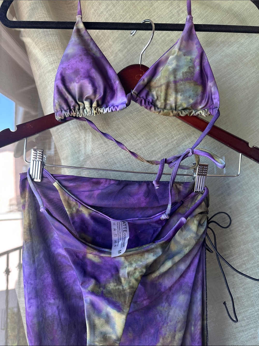 Matte Collection purple tie die 3 piece set - Picture 3 of 5